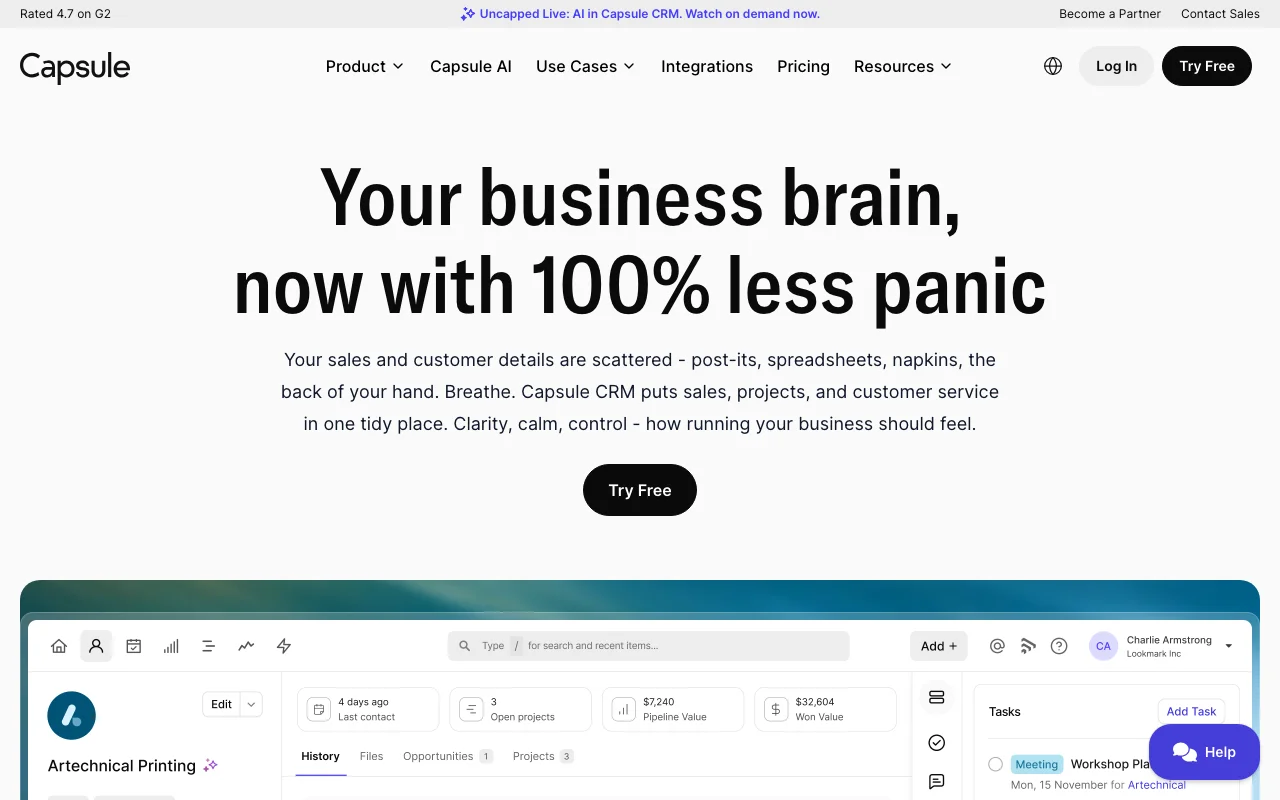 Capsule — Simple CRM that growing teams actually use